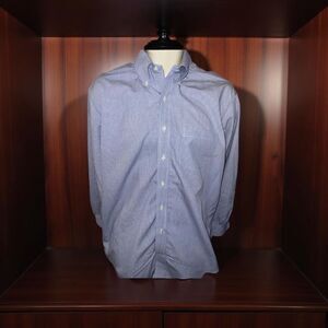 Brooks Brothers Madison Non Iron Check Blue/Gray  Button Up Shirt Size 16.5 #56